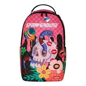 Sprayground Skull Drip DLXSV Backpack🔥New Pink Bookbag Large School Bag